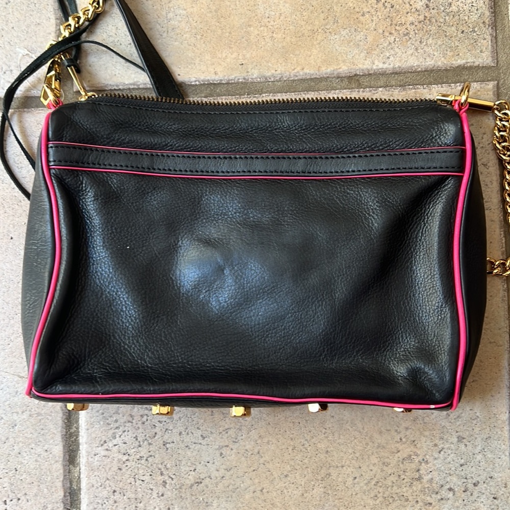 Rebecca Minkoff Black Leather/Pink MAC Crossbody/Clutch - Picture 3 of 9